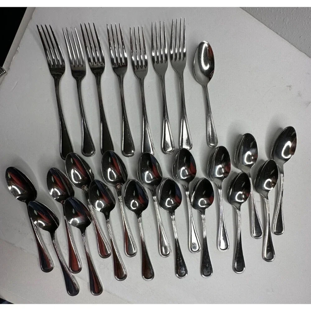 Winco Shangri-La Glossy Stainless Flatware Replacement 25 Pc fork ‎ Spoon Knife